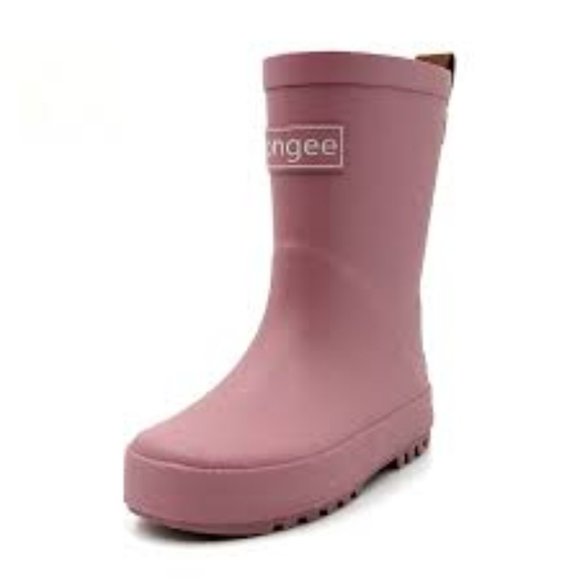 Gently Used Rongee Solid Pink Matte Rubber Rain Boots - Picture 1 of 1